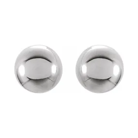 14K White Gold Hollow Ball Screw Back Stud Earrings, 3mm to 6mm