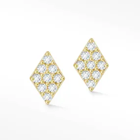 18k Diamond Push Back Stud Earrings