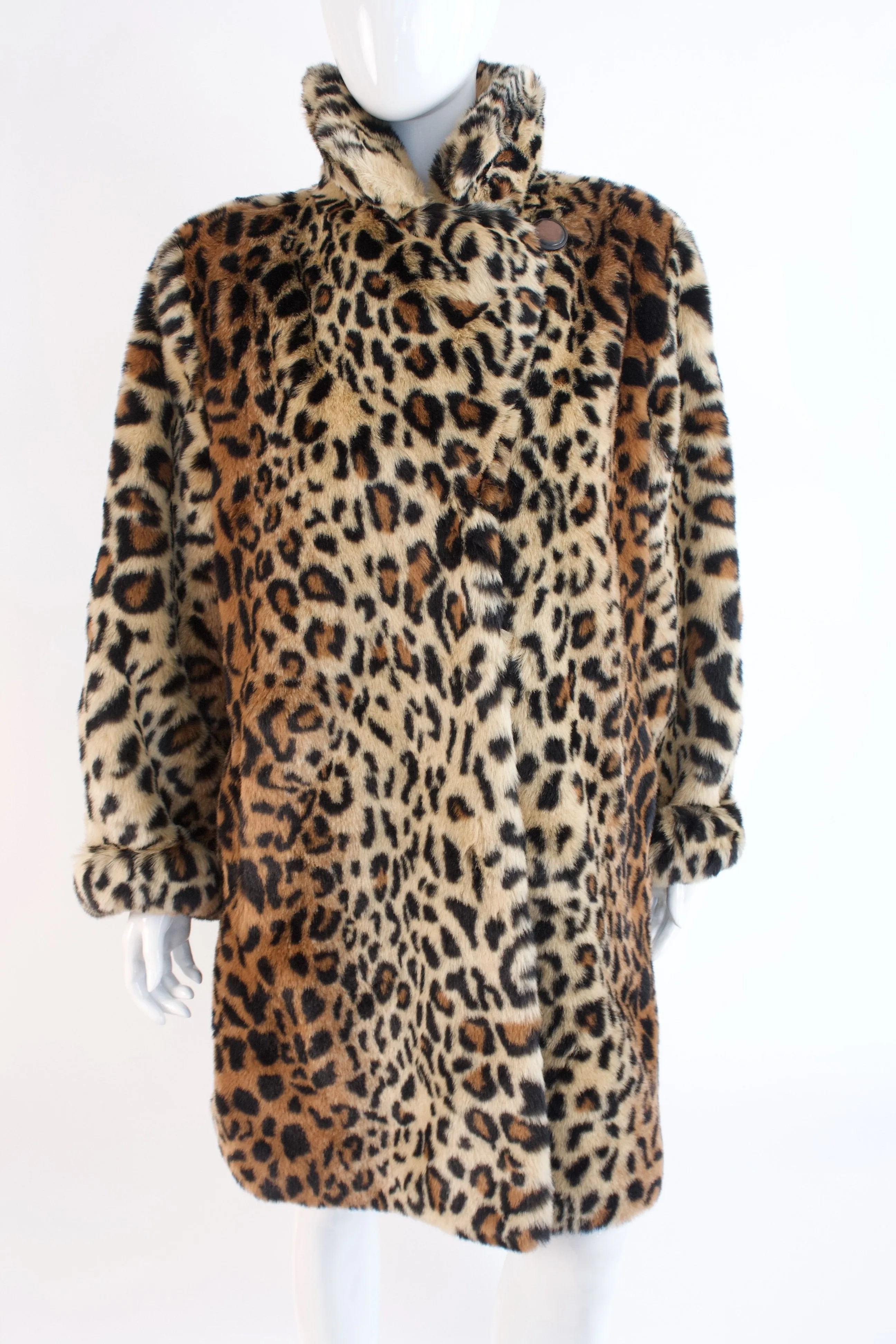 90's Leopard Faux Fur Coat