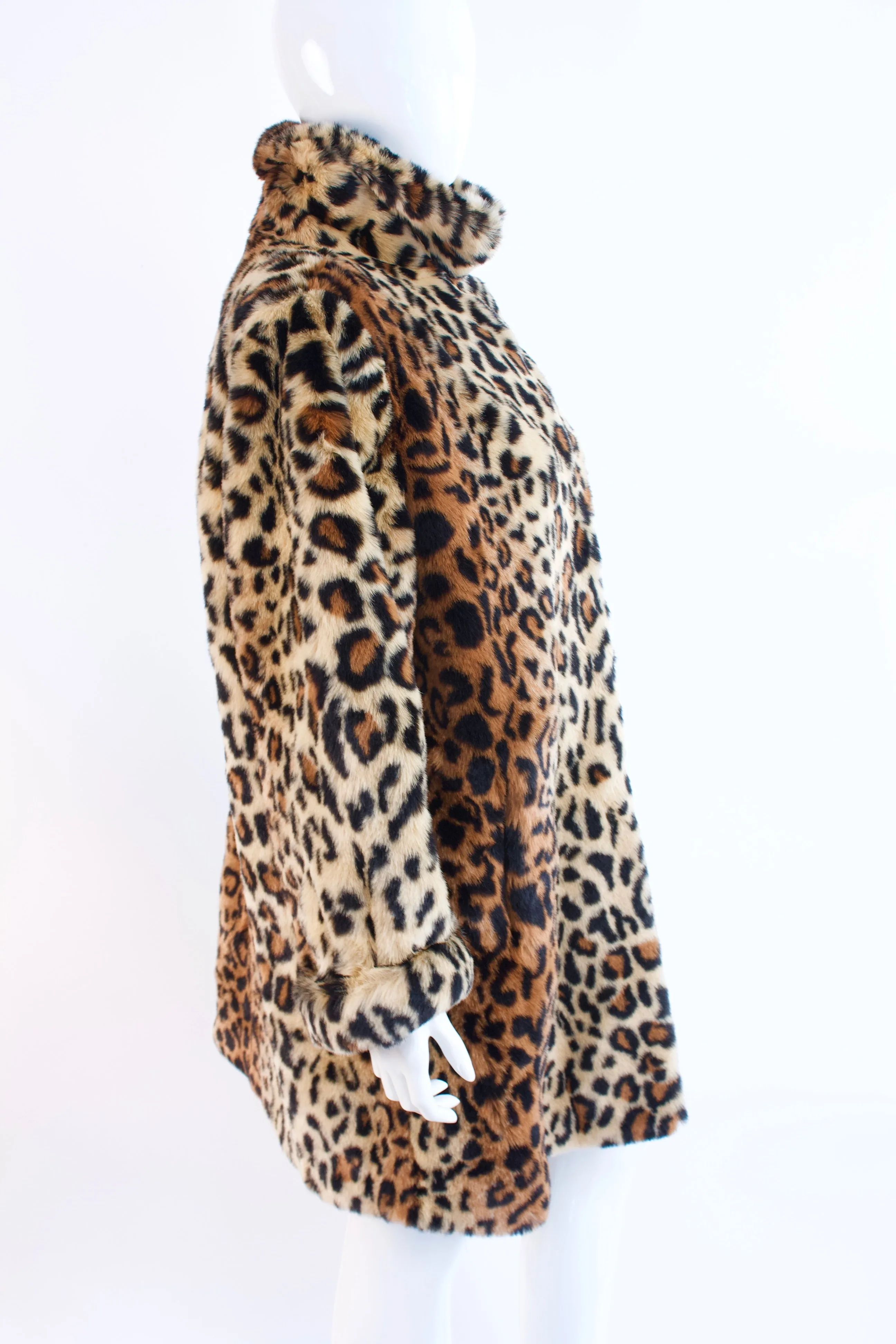 90's Leopard Faux Fur Coat