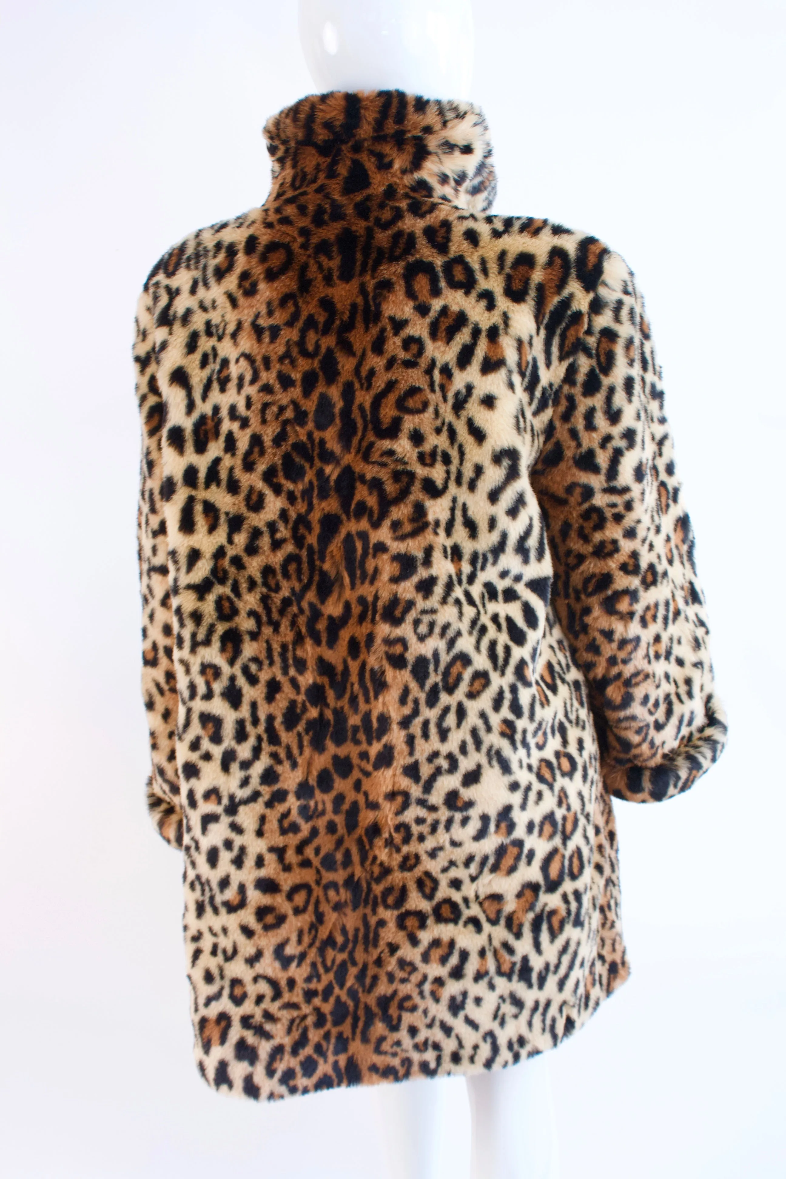 90's Leopard Faux Fur Coat