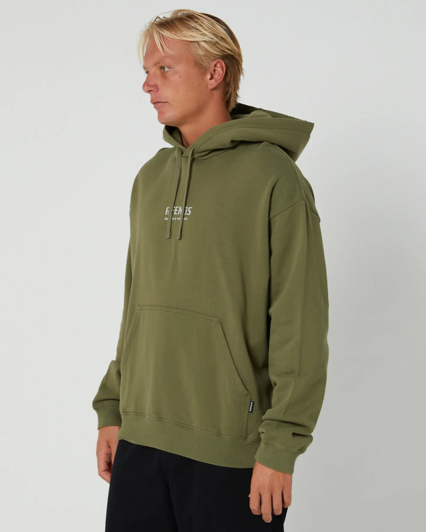 Afends Questions Recycled Pull On Hood - Military | SurfStitch