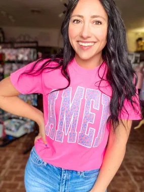 Amen Neon Pink Tee