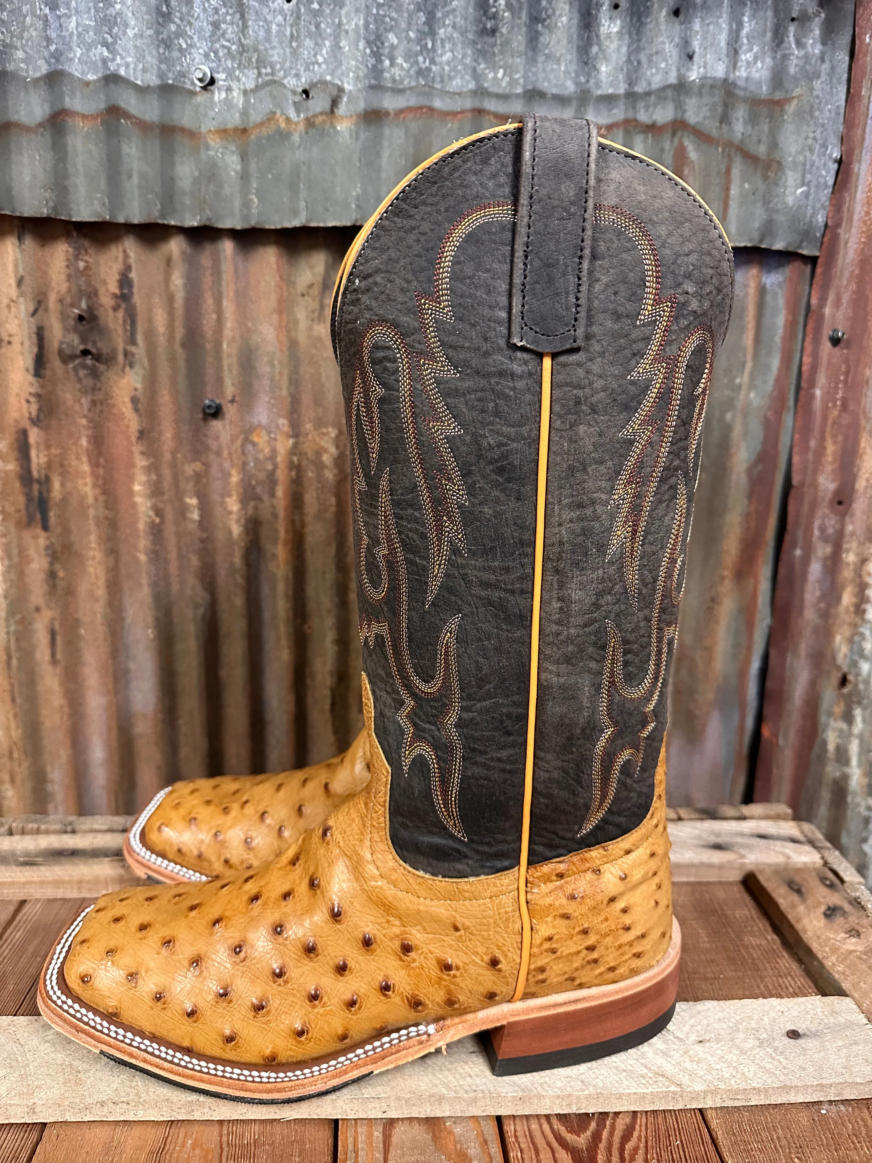 Anderson Bean Bruciato Ostrich Western Boot