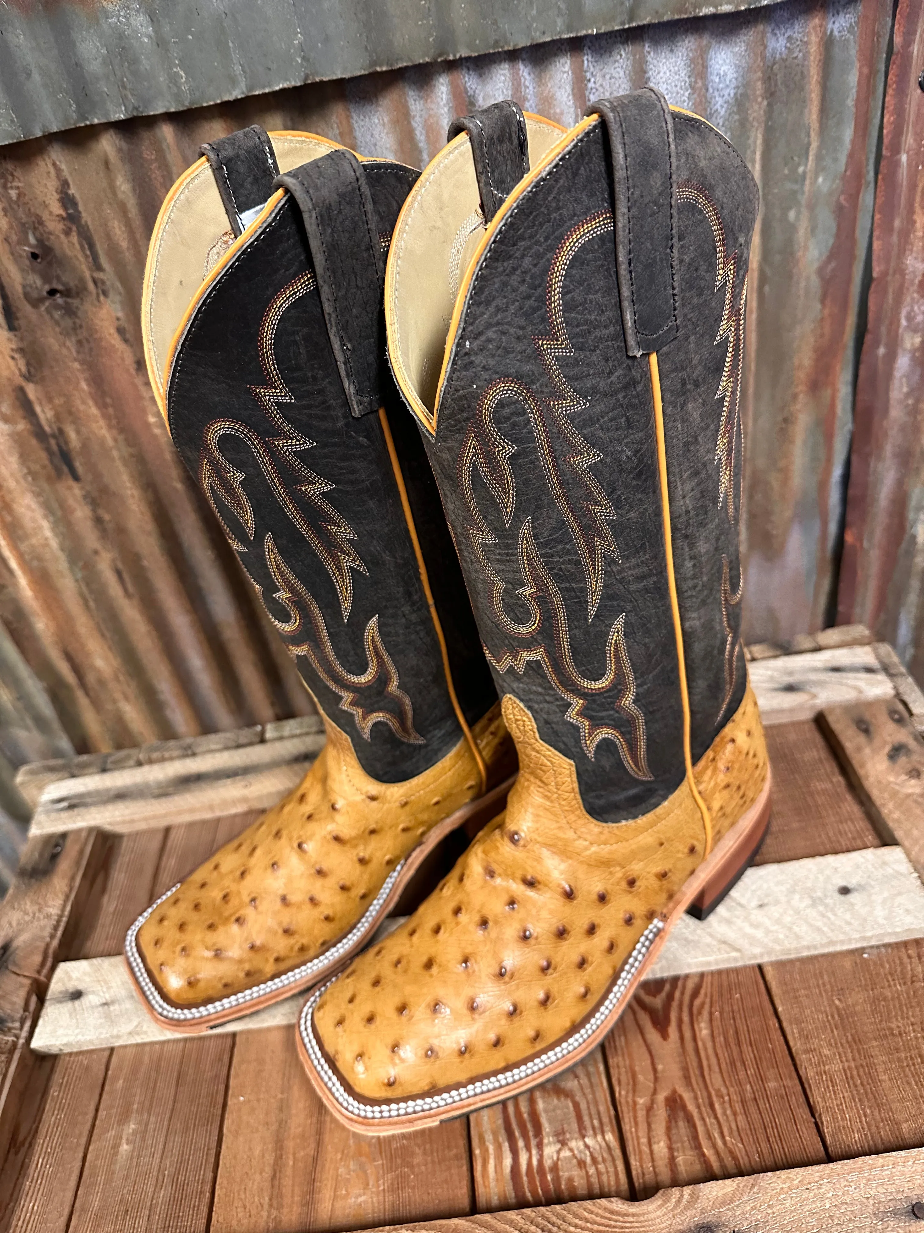 Anderson Bean Bruciato Ostrich Western Boot