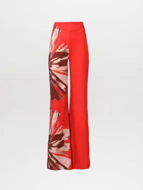 Andie Pant Scarlet Brown Floral Brushstrokes