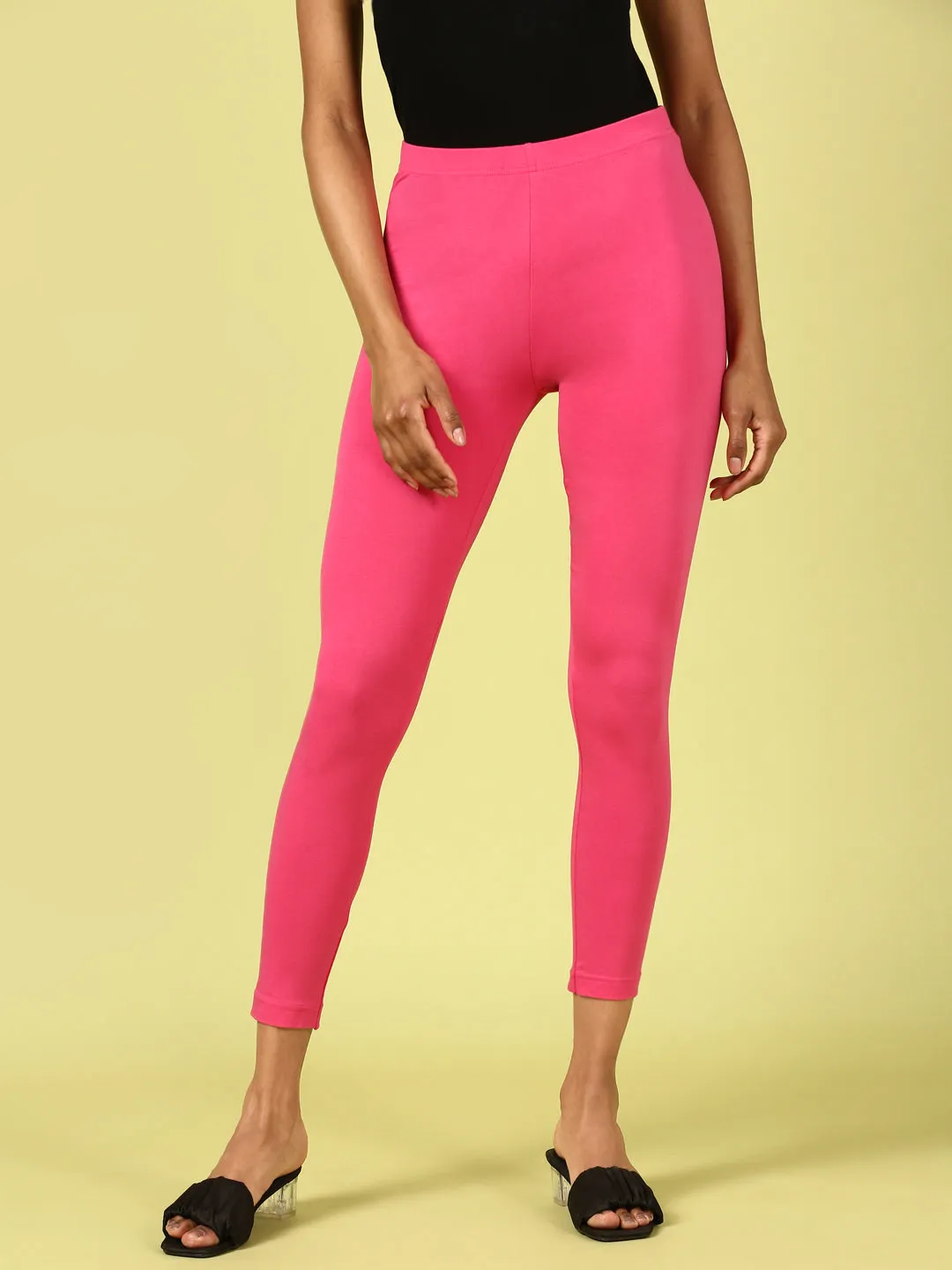 Ankle Length Leggings Cotton-Pink