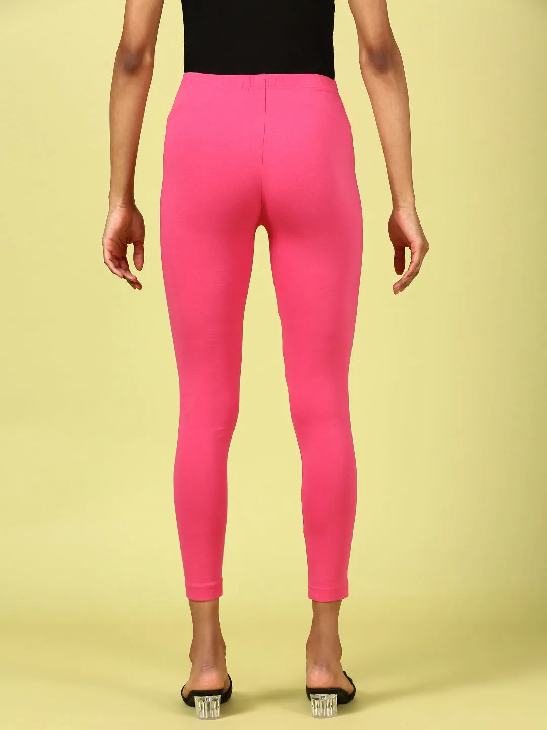 Ankle Length Leggings Cotton-Pink