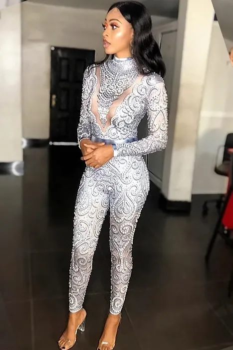 Anything You Want Diamante Jumpsuit(Ready To Ship)