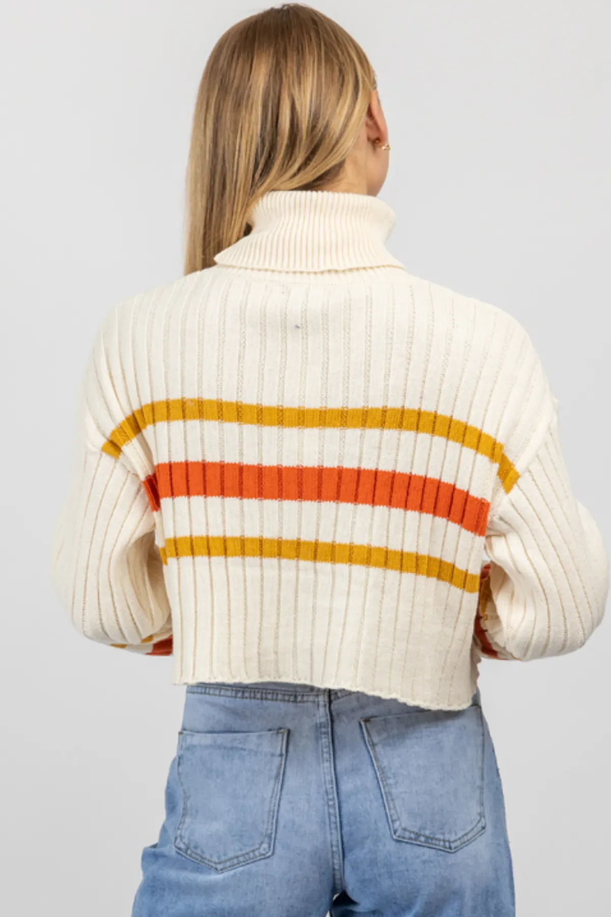 AUBURN STRIPE TURTLENECK SWEATER