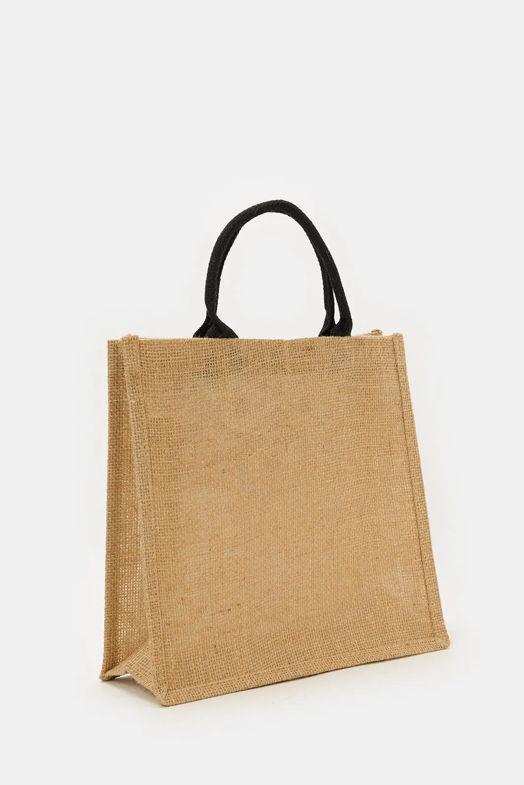 Beige Printed Shopping Bag