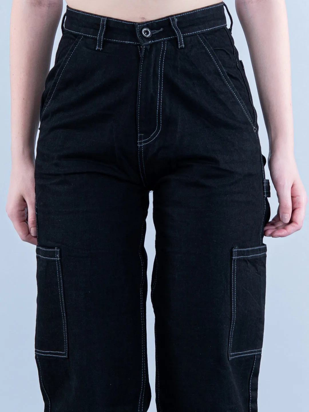 Black Cargo Jeans For Women