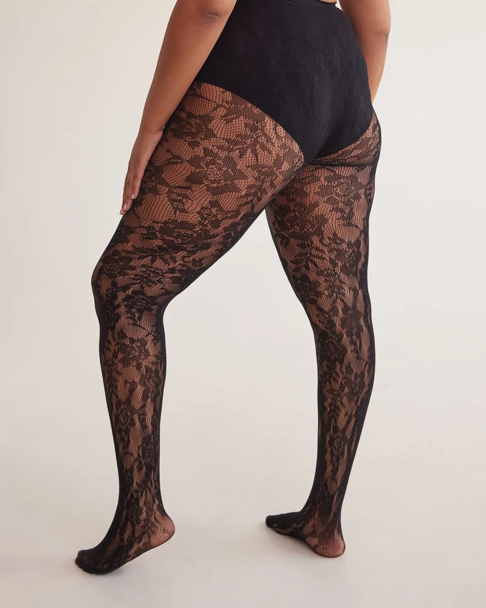 Black Floral Fashion Tights