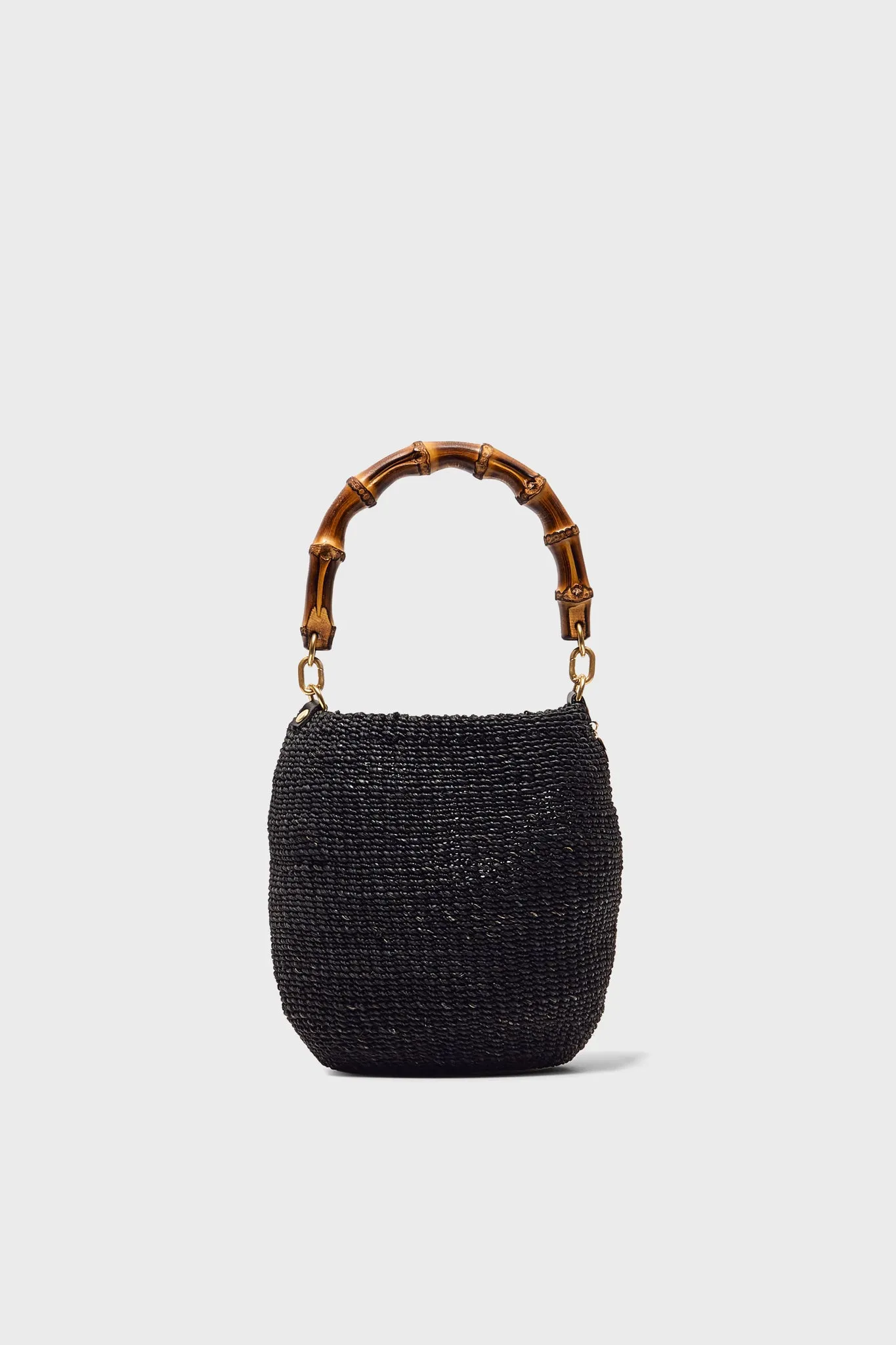 Black Pot De Miel Bag with Bamboo Handle