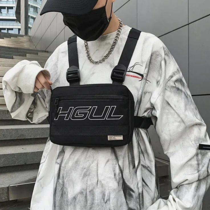 Black Techwear Chest Bag