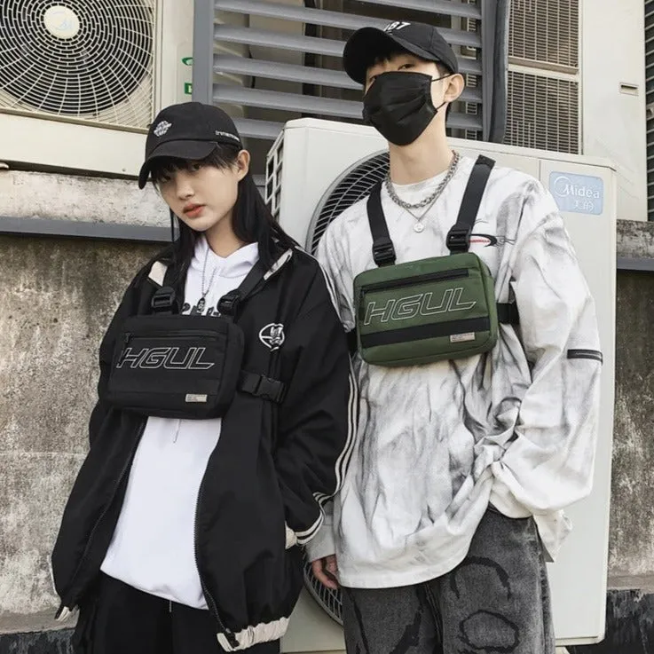 Black Techwear Chest Bag