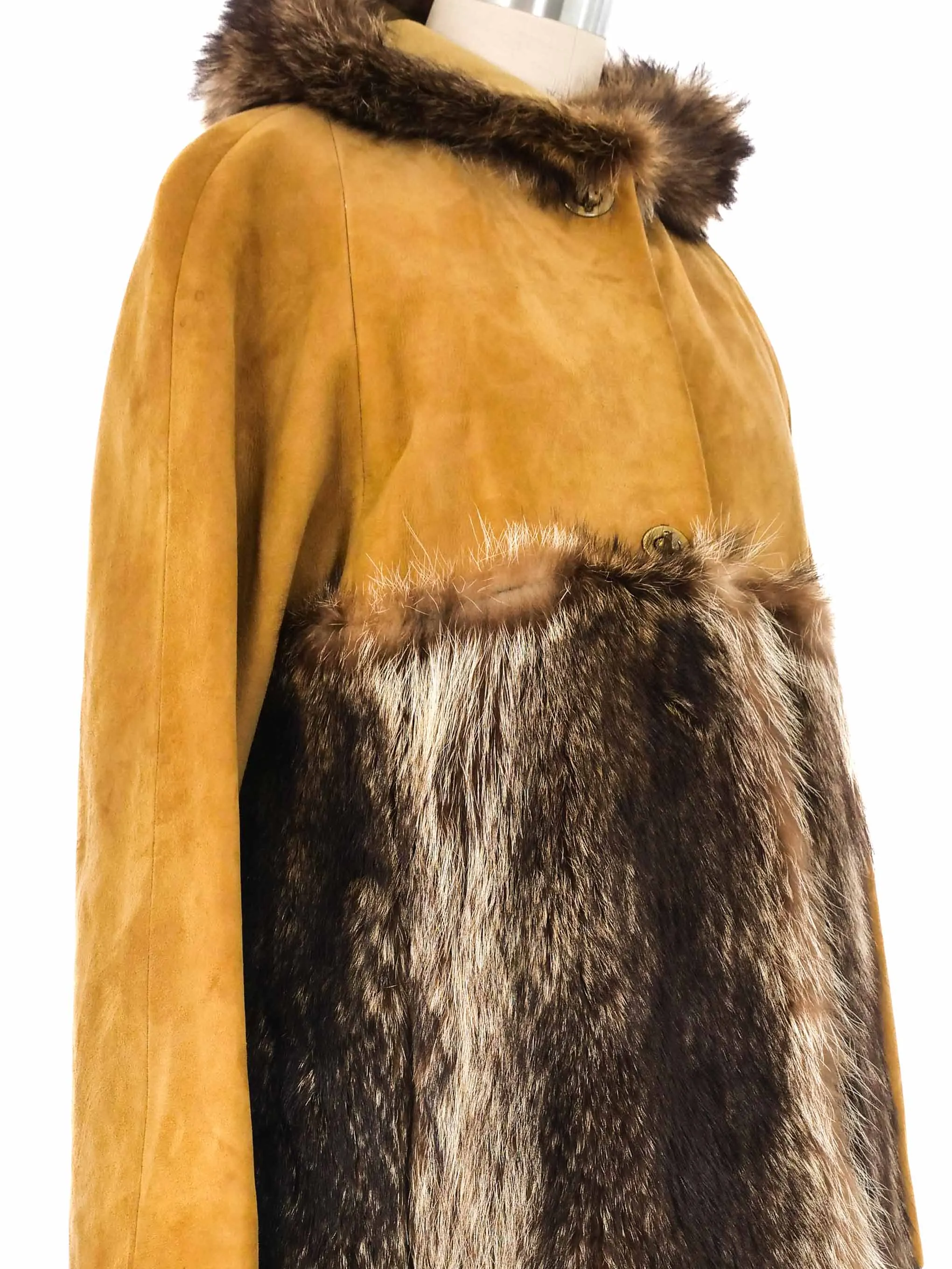 Bonnie Cashin Fur Trim Swing Coat