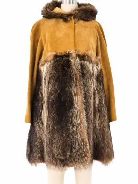 Bonnie Cashin Fur Trim Swing Coat