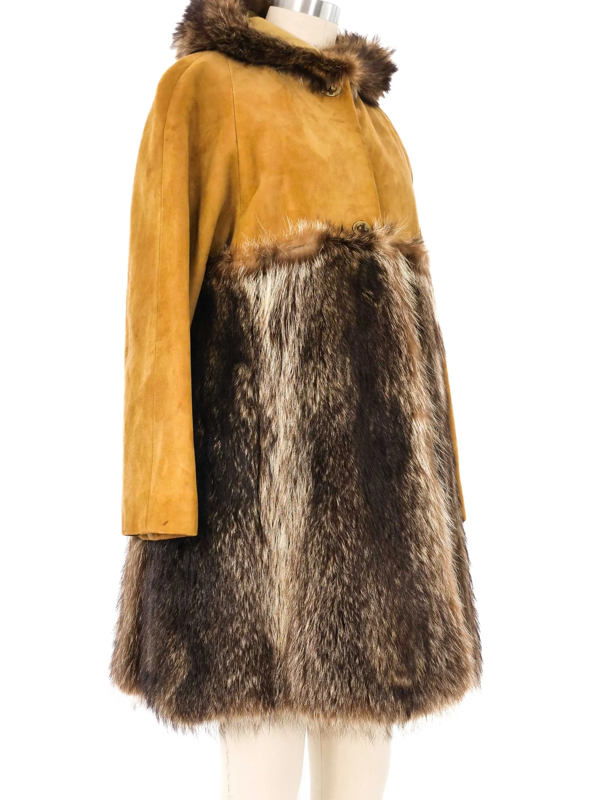 Bonnie Cashin Fur Trim Swing Coat