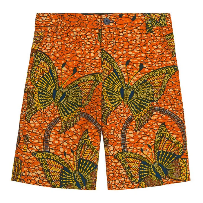 Bonpoint Child Elyas Shorts Orange Dutch Wax Print