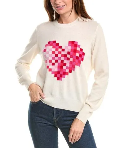 Brodie Cashmere Wool & Cashmere-Blend Pixel Heart Jumper