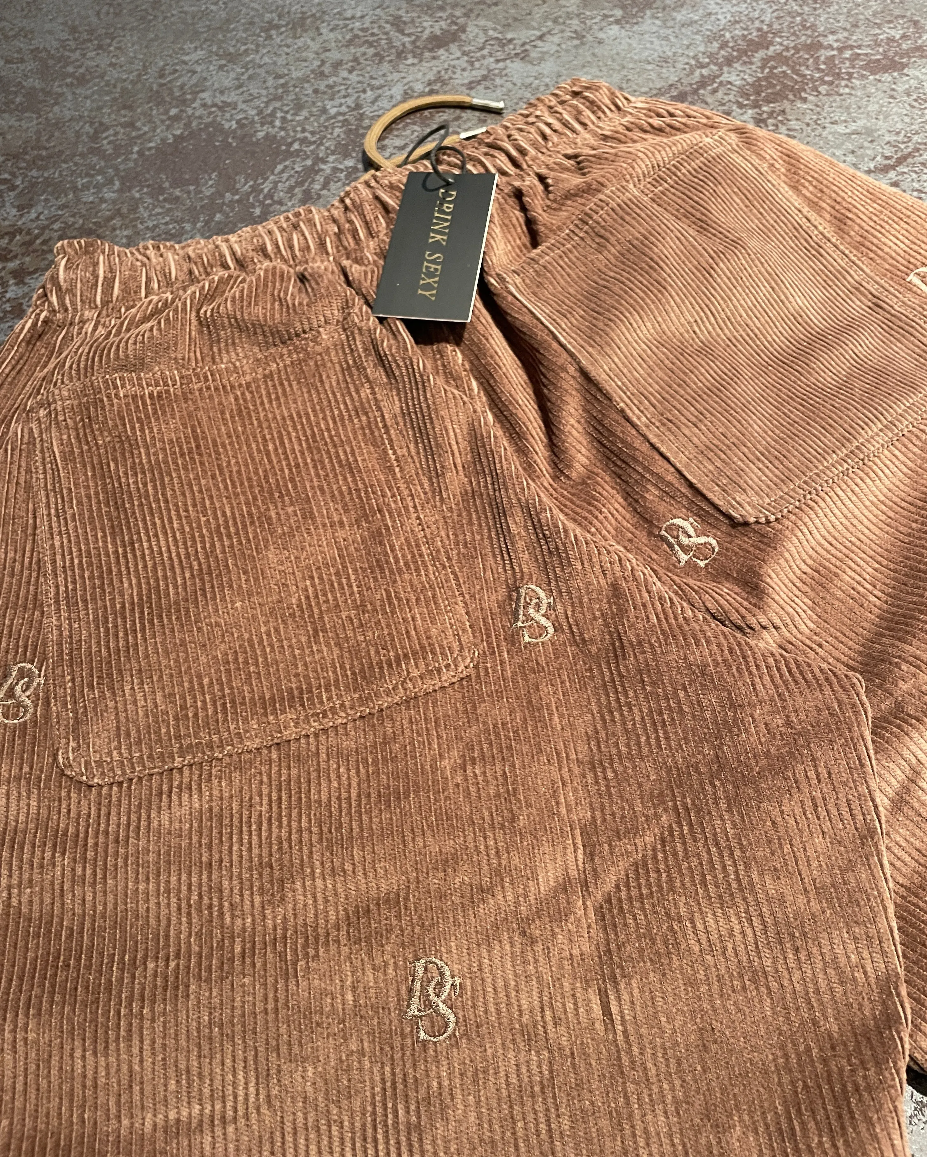 Brown Corduroy Pant ''DS Overall Embroideries''