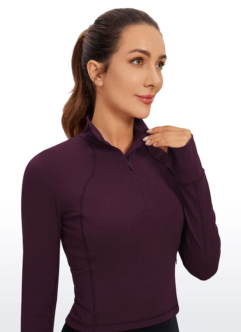 Butterluxe Half-Zip Long Sleeve Cropped