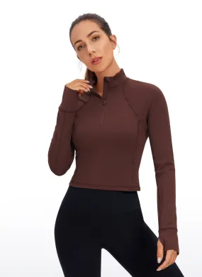 Butterluxe Half-Zip Long Sleeve Cropped