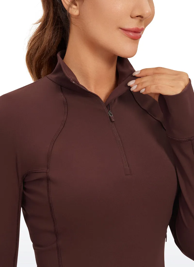 Butterluxe Half-Zip Long Sleeve Cropped