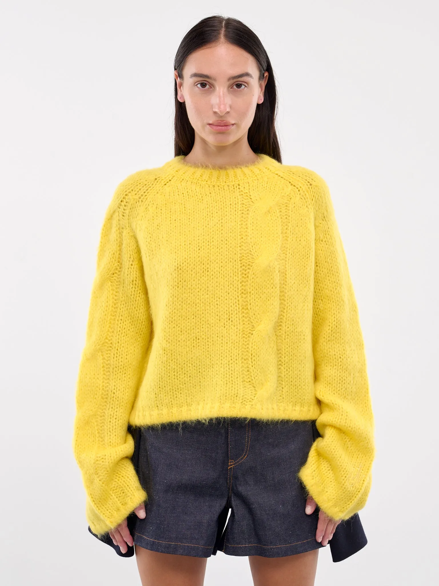 Cable Knit Sweater (KW1230-YN0314-BRIGHT-YELLOW)