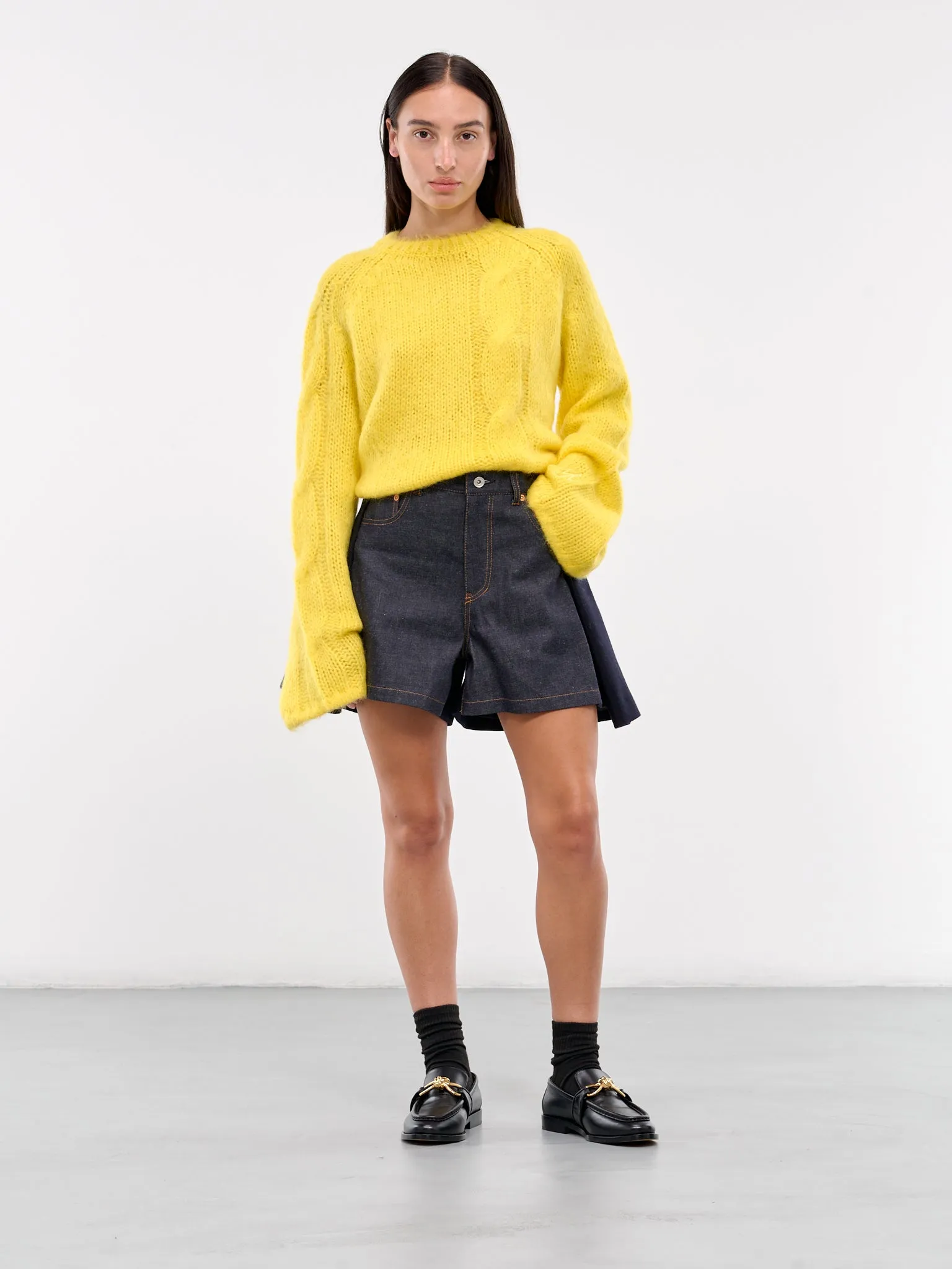 Cable Knit Sweater (KW1230-YN0314-BRIGHT-YELLOW)