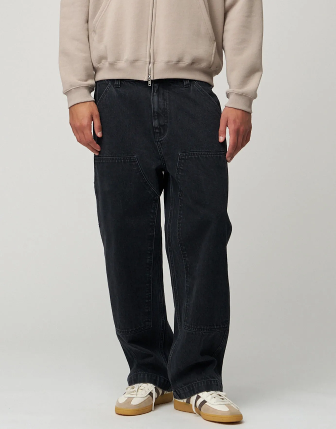 Carpenter Baggy Fit Jeans in Washed Black | Hallensteins NZ