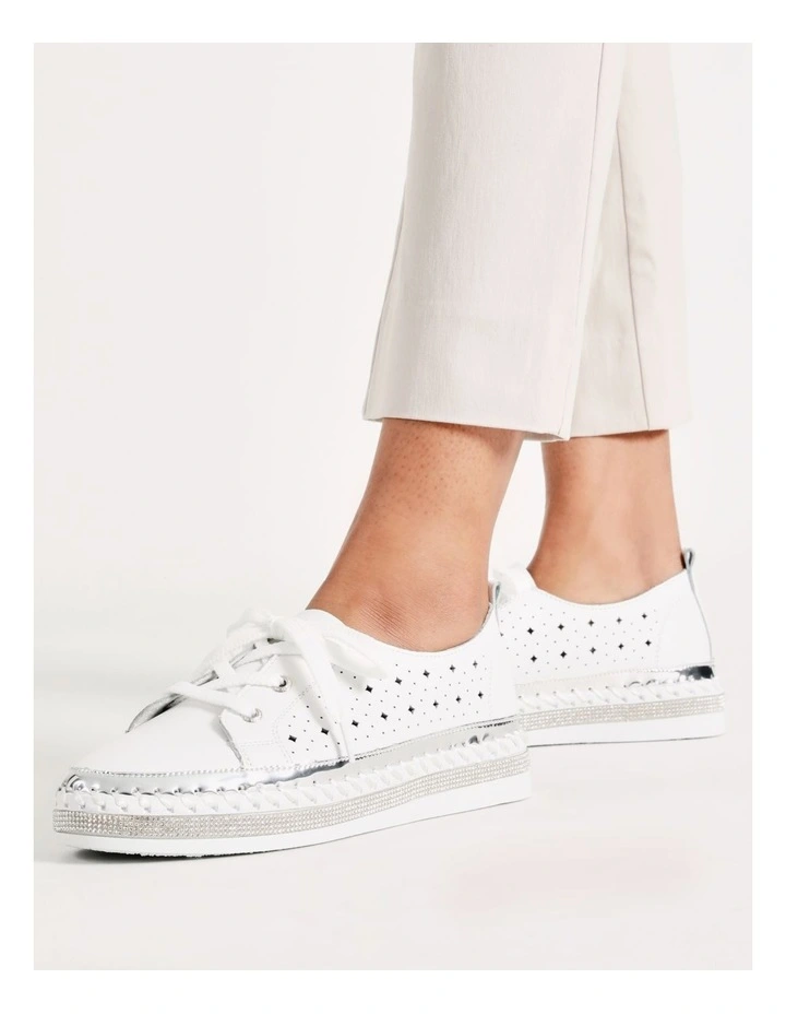 Clara White Leather Sneaker