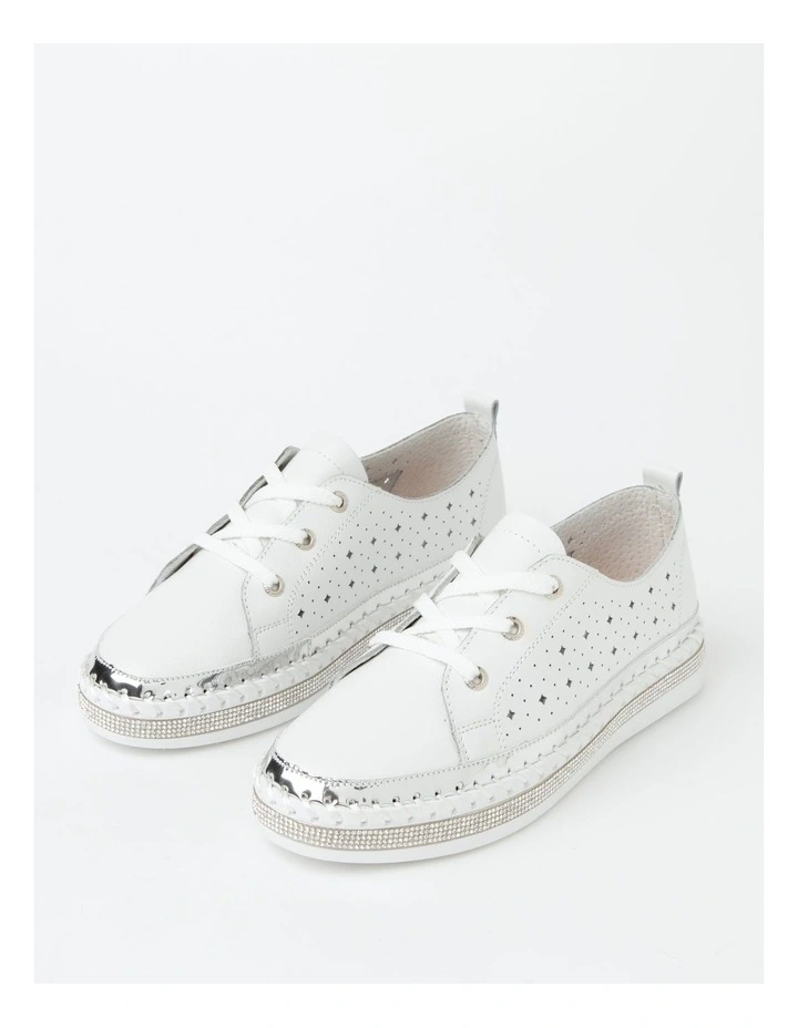 Clara White Leather Sneaker