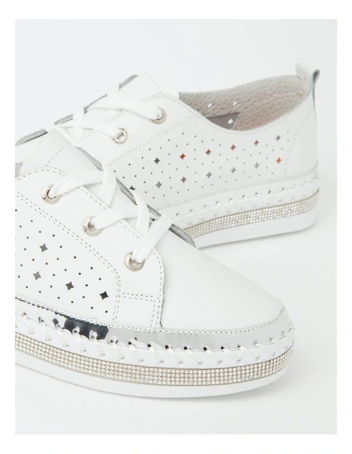 Clara White Leather Sneaker