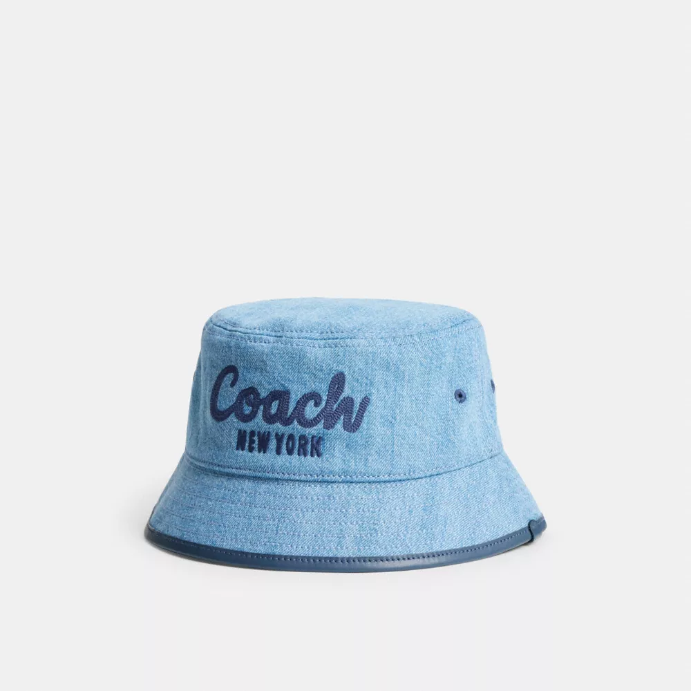 COACH 1941 EMBROIDERED DENIM BUCKET HAT