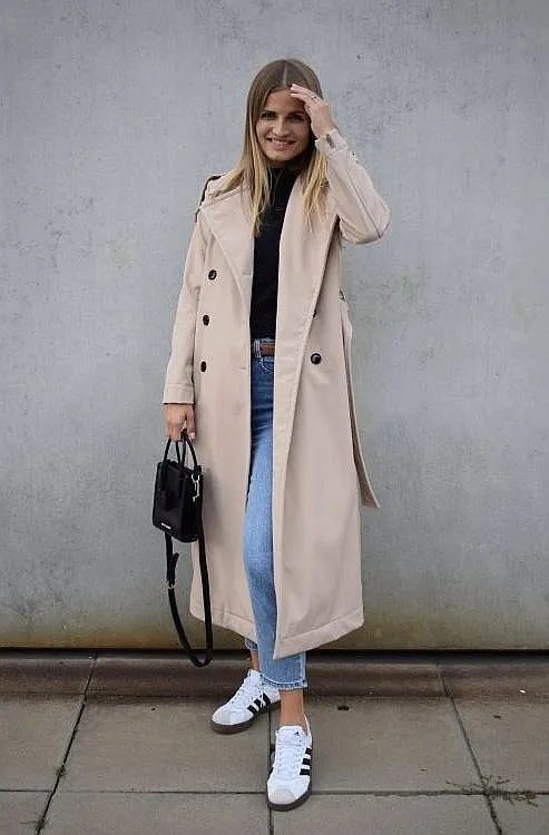 coat M.ASCH-Be original Long Trench Coat - Cream - women´s