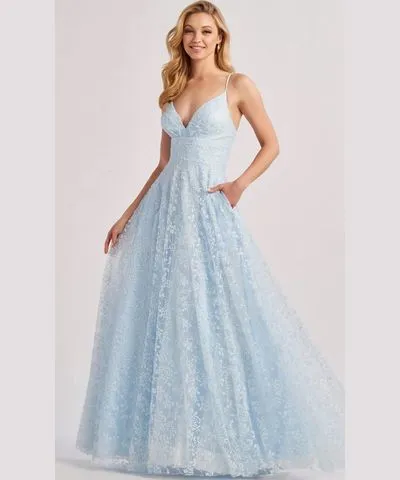 Colette By Daphne CL8650 - Lace Embossed Prom Dress