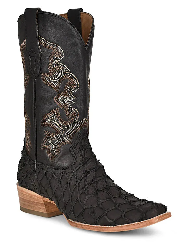 Corral A4339 Mens Pirarucu Fish Embroidery Boot Black