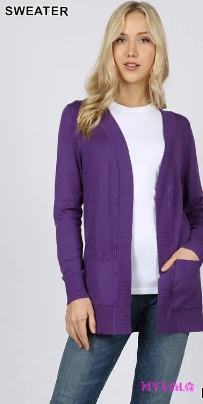 Curvy Open Sweater (Purple)