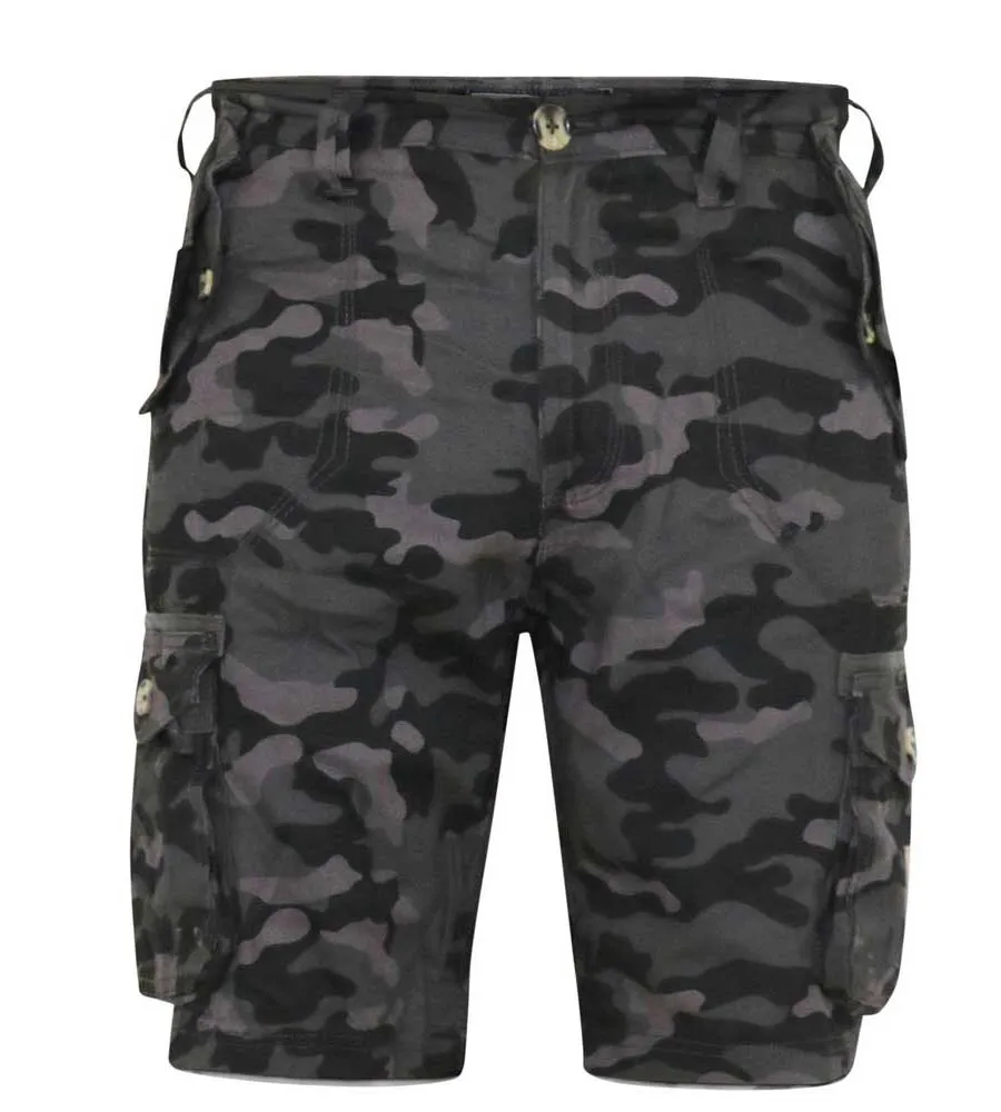 D555 Big Mens Camouflage Print Cargo Shorts (ZAVIER)