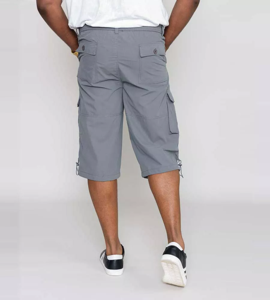 D555 Mens Cargo Capri Pant With Leg Pockets (MASON GREY)