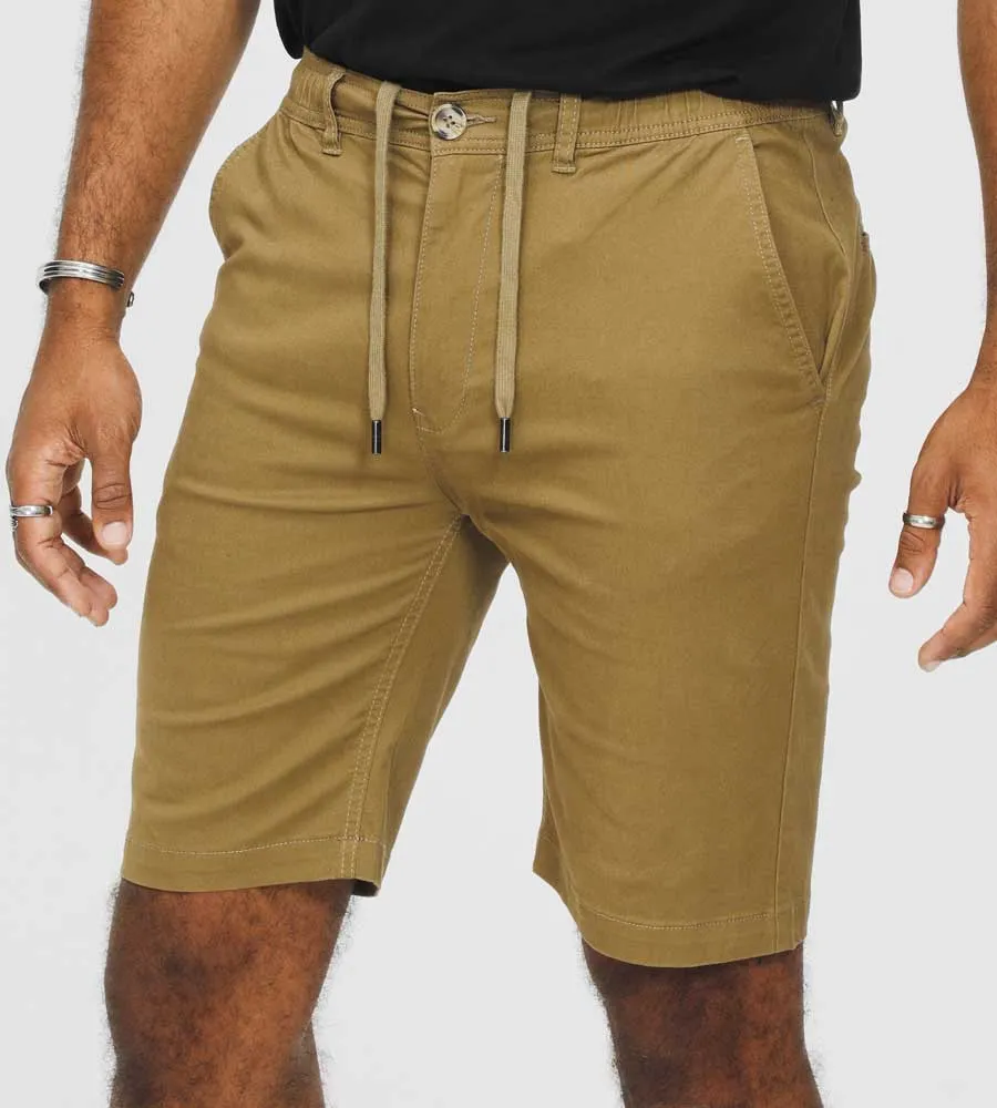 D555 Mens Tobacco Stretch Shorts with Internal Drawcord (ARIES 2)