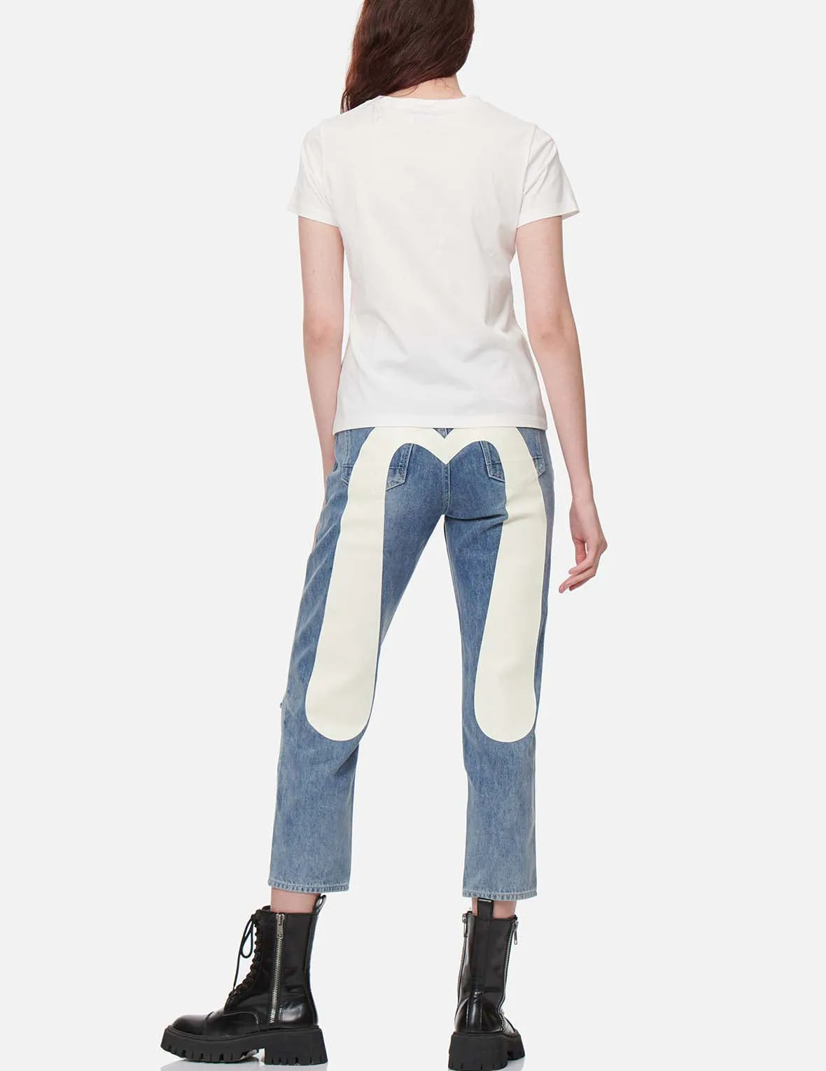 Daicock Print Relax Fit Cropped Jeans