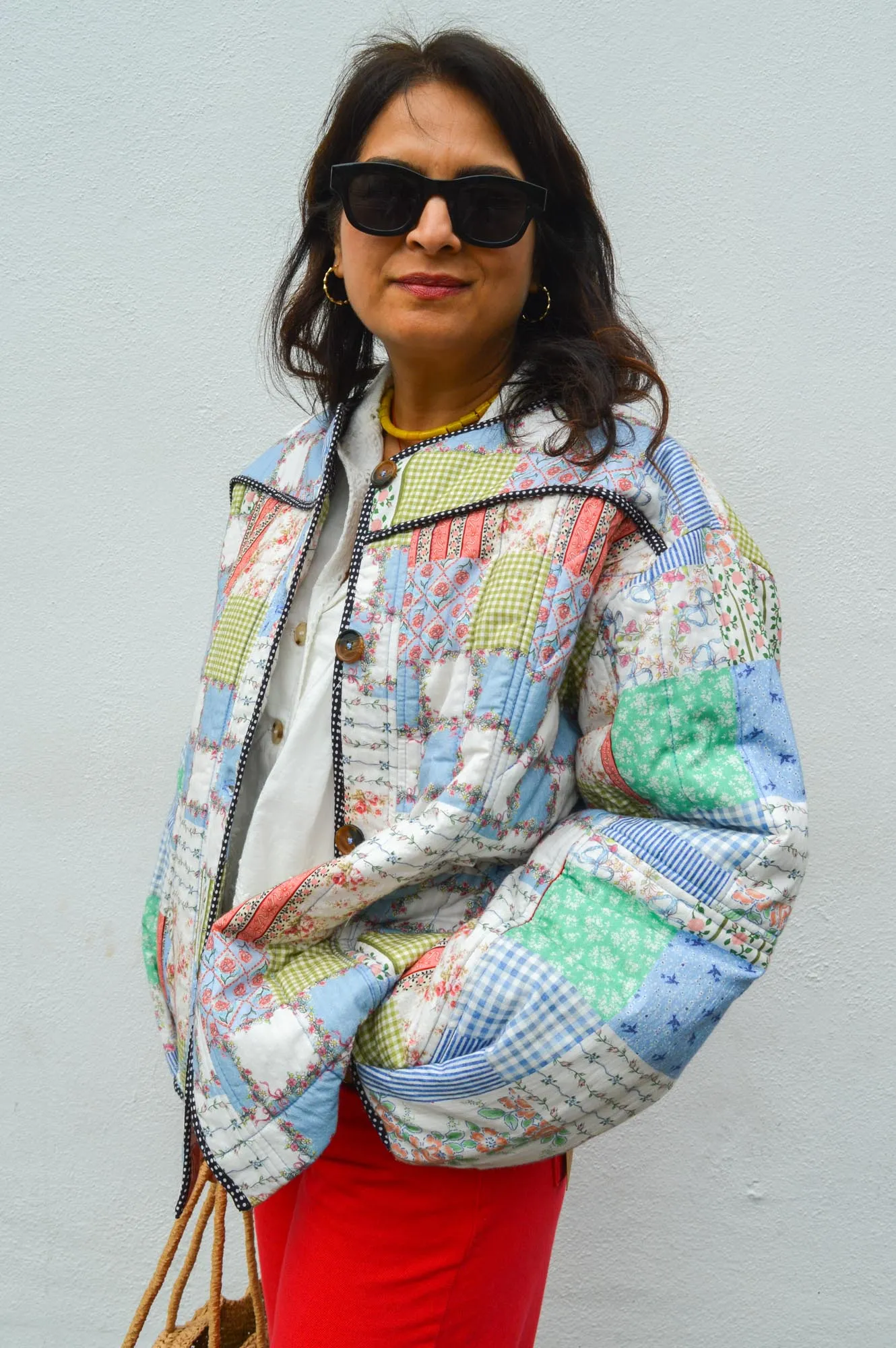 Damson Madder Macy Patchwork Floral Quilted Jacket