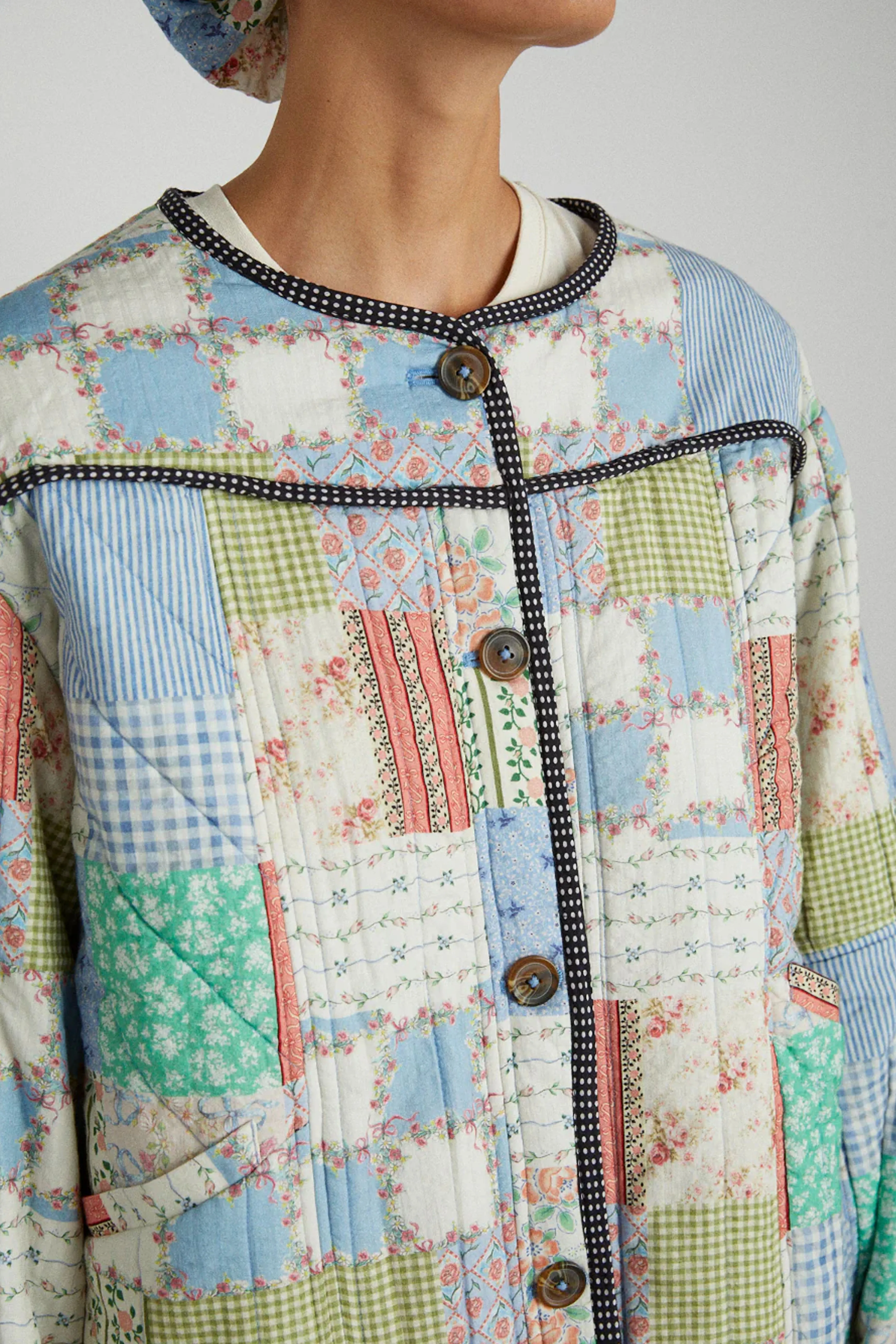 Damson Madder Macy Patchwork Floral Quilted Jacket