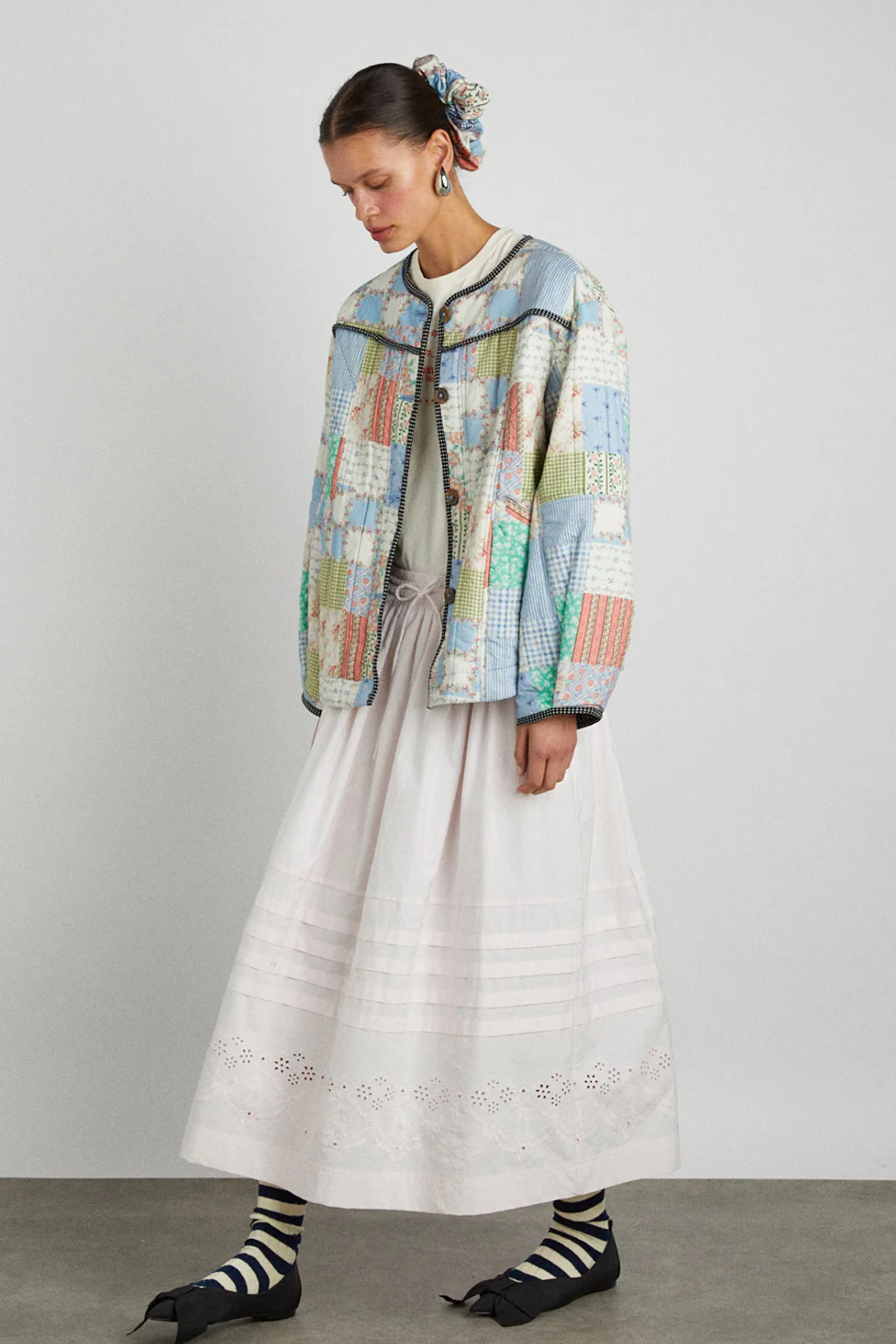 Damson Madder Macy Patchwork Floral Quilted Jacket