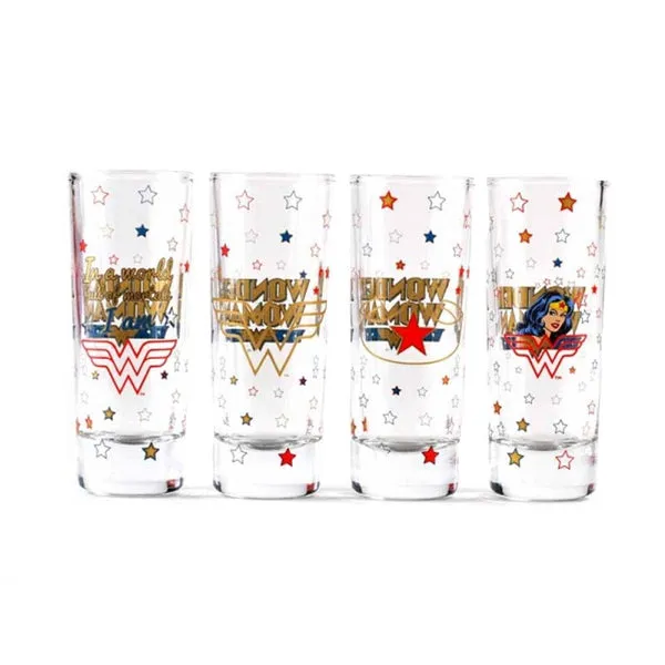 DC Comics Wonder Woman Set of 4 Mini Glasses