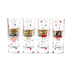 DC Comics Wonder Woman Set of 4 Mini Glasses