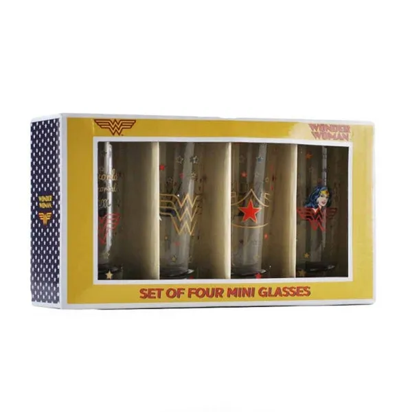 DC Comics Wonder Woman Set of 4 Mini Glasses